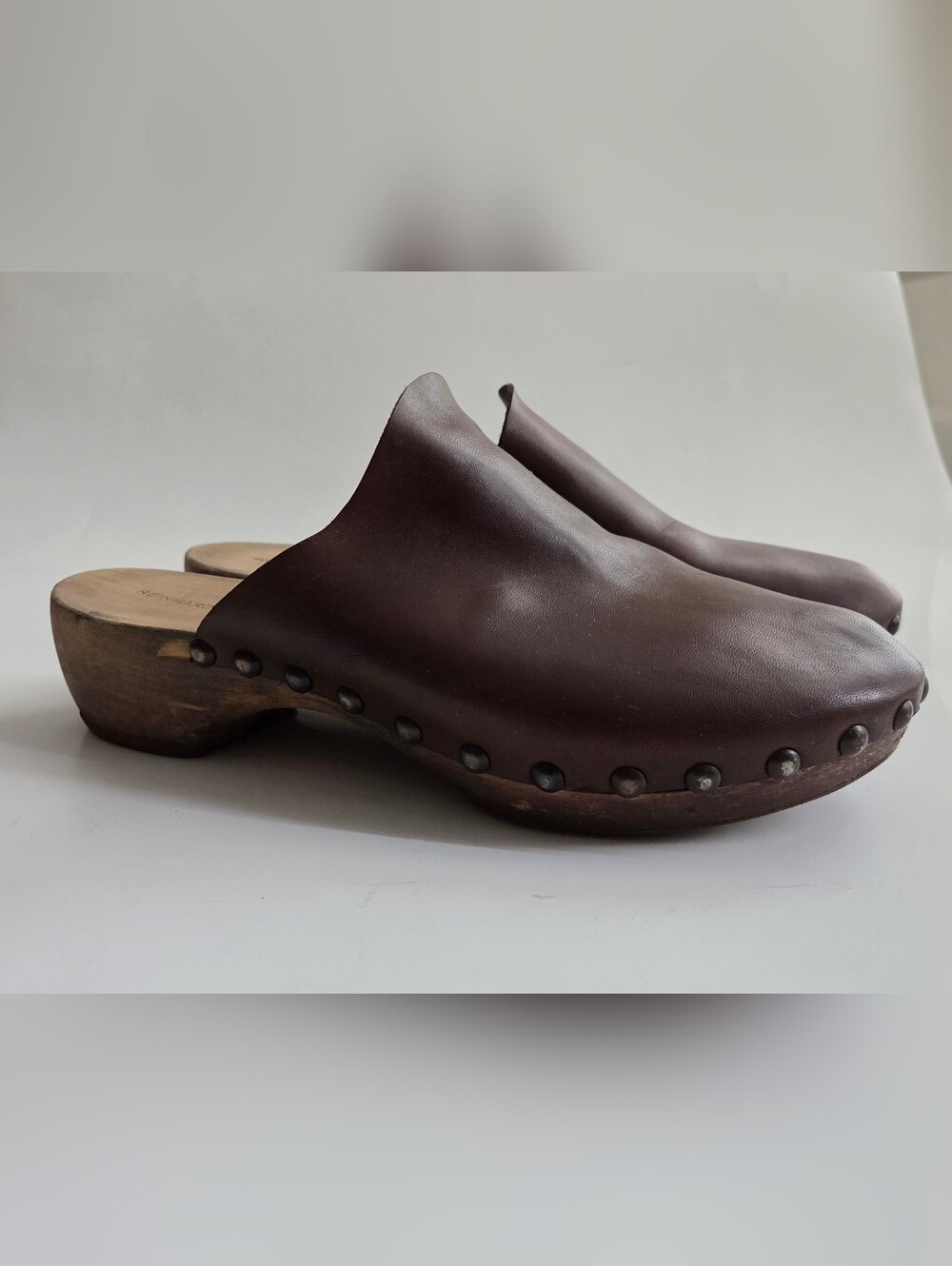 Reinhard Plank | Handcrafted Studded Leather Wooden Clogs